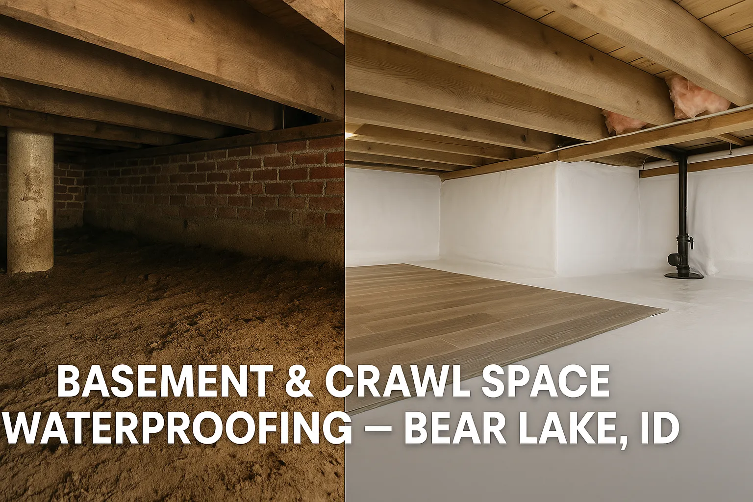 Basement and crawl space waterproofing comparison in Bear Lake, showcasing moisture control solutions and durable flooring options for remodeling challenges.