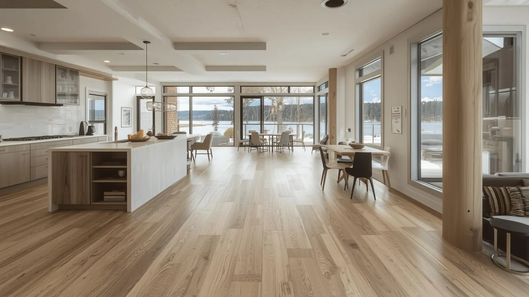 vinyl plank flooring modern cabin bear lake idaho open layout durable and waterproof flooring design