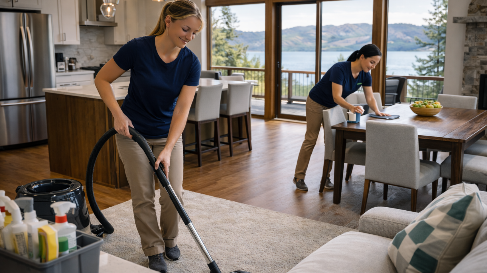vacation rental maintenance bear lake idaho cleaning and preparing cabin interior between guest bookings