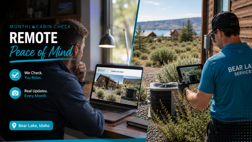 Bear Lake Services cabin check: remote monitoring of HVAC and property, visible maintenance observations, and